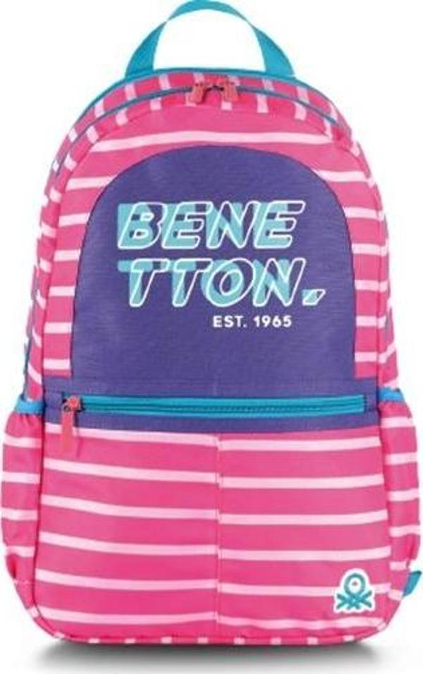Benetton Sırt Çantası Pembe Kod:03752 Okul Çantası Lisanslı Orijinal - Image 1