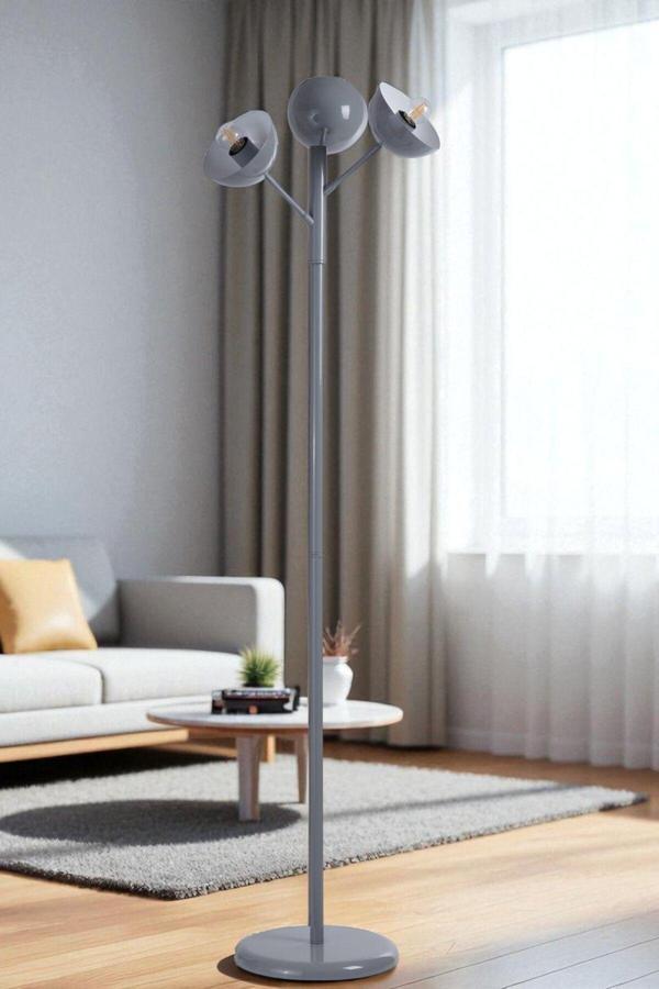 KÜRE 3 LÜ GRİ LAMBADER METAL BAŞLIKLI - Image 1