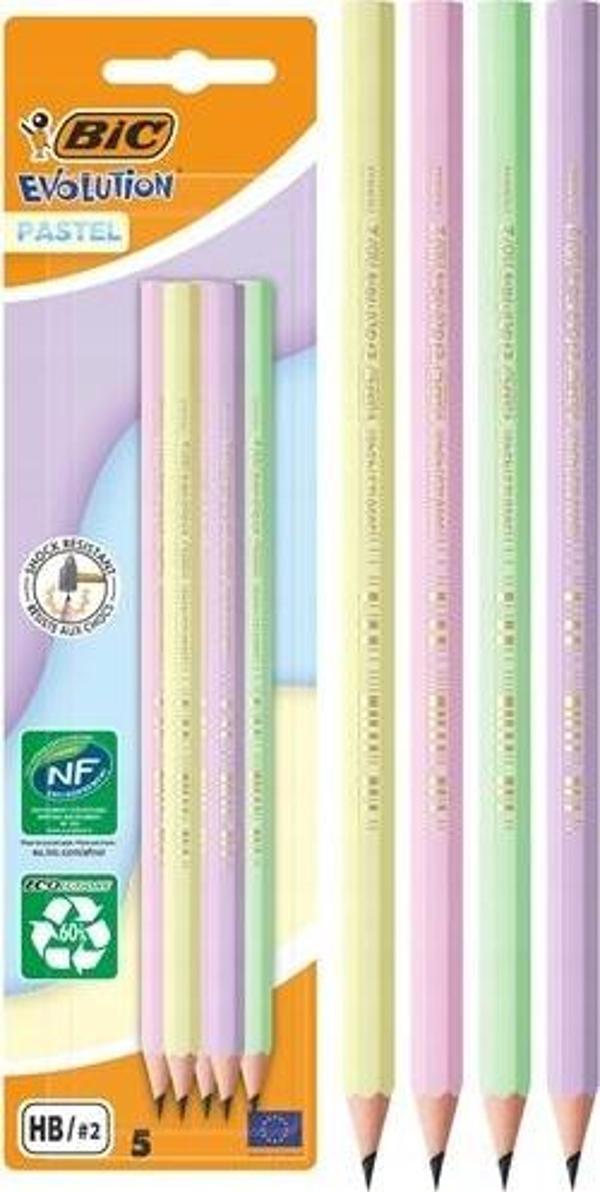 Bic Evol Kurşun Kalem Pastel Renk HB - 5 adet - Image 1