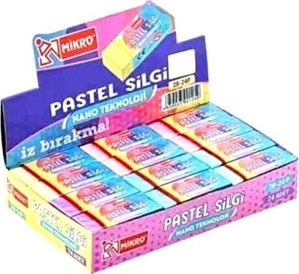 Mikro Silgi Renkli Soft Pastel 2B-24 - 10 adet - Image 1