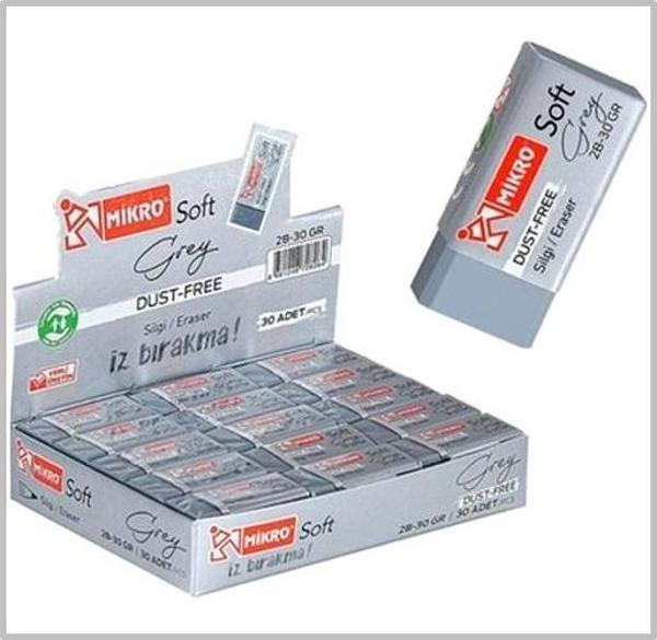 Mikro Soft Silgi Gri 2B-30 - 10 adet - Image 1