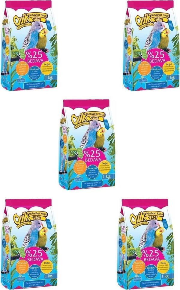 Quik Muhabbet Kuşu Yemi 1 Kg X 5 Adet - Image 1