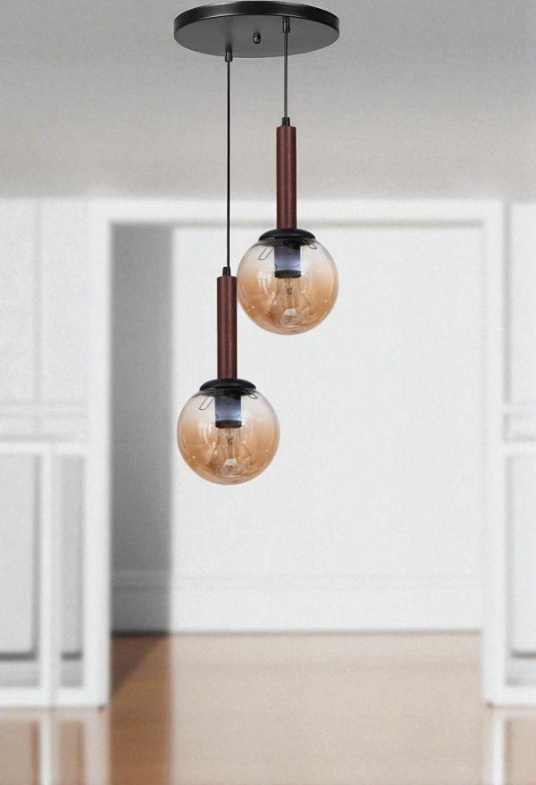 IŞIL 2 Lİ TEPSİLİ CEVİZ BAL CAMLI SARKIT - Image 1