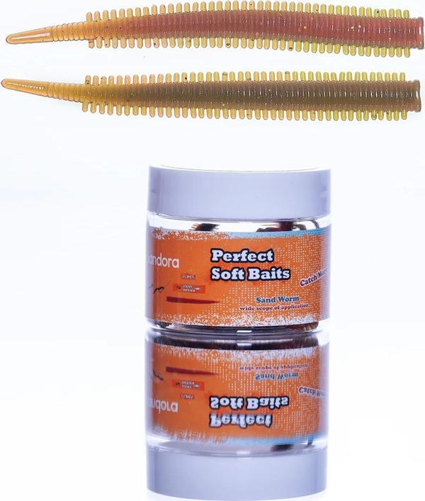 Pandora Kavanoz Perfect Soft Baits Sandworm 7cm Renk:Camo - Image 1