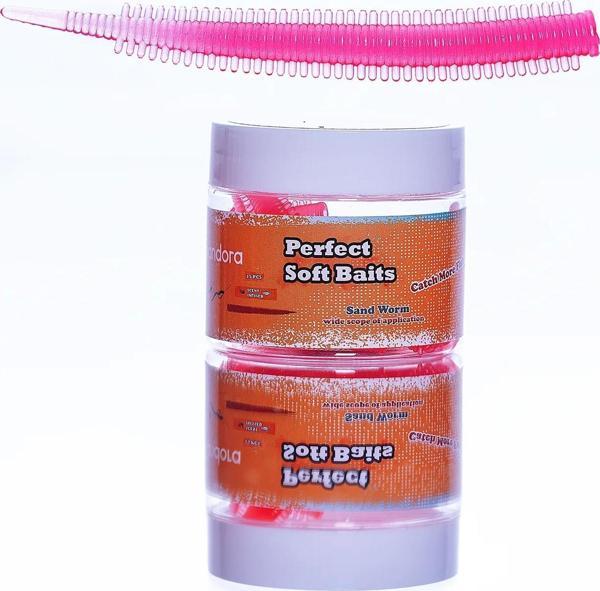 Pandora Kavanoz Perfect Soft Baits Sandworm 7cm Renk:Pink - Image 1