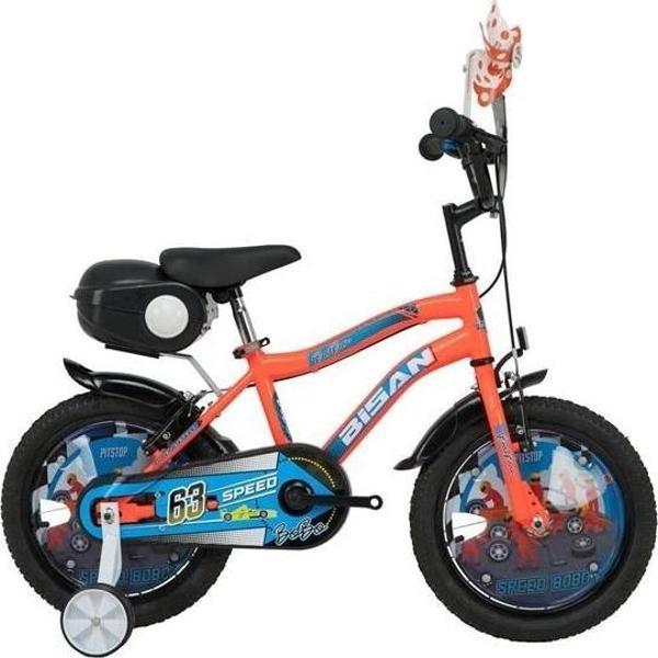BİSAN BOBO ÇOCUK BİSİKLETİ 26CM 16 JANT NEON TURUNCU MAVİ - Image 1