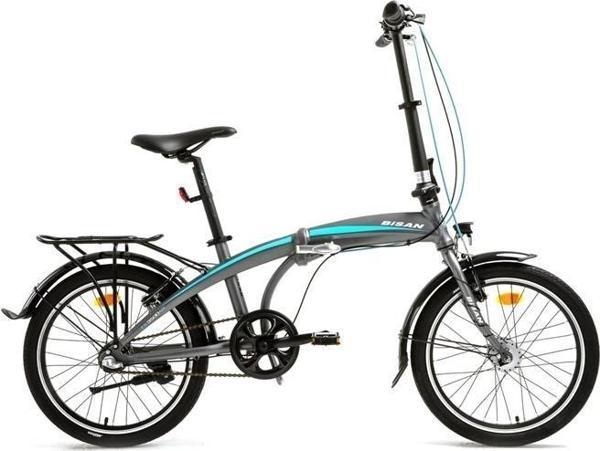 BİSAN FX 3500-NX3 KATLANIR BİSİKLET 32CM V 20 JANT NEX.3 VİTES METALİK GRİ MAVİ - Image 1