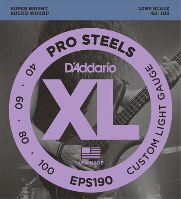 DADDARIO EPS190 BASS GİTAR TEL SETİ, XL, 40-100, LONG SCALE, PROSTEELS - Image 1