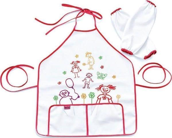 Babyjem Boyundan Bağlamalı Faliyet Önlüğü Kırmızı - Image 1