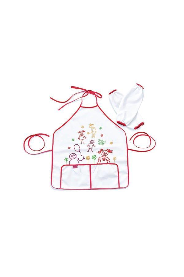 Babyjem Boyundan Bağlamalı Faliyet Önlüğü Kırmızı - Image 1