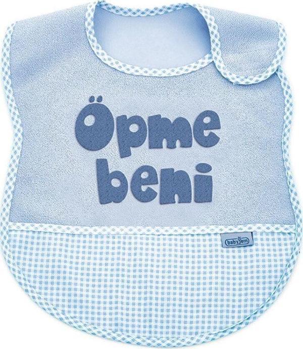 Babyjem Lüks Öpme Beni Mama Önlüğü Mavi - Image 1