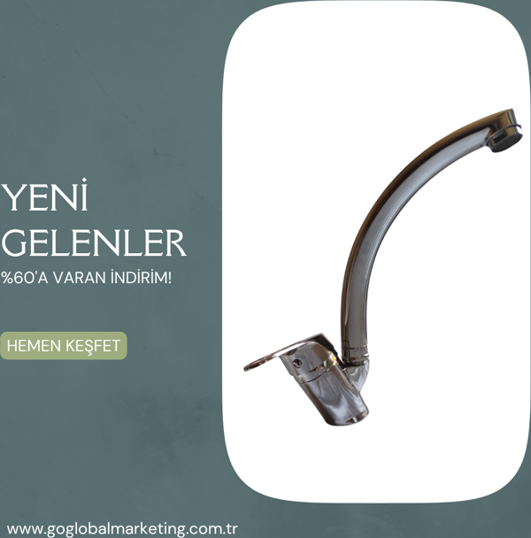 360° Döner Borulu Evye Bataryası – Paslanmaz Gövde, Su Tasarruflu, Şık ve Dayanıklı Mutfak Musluğu - Image 1