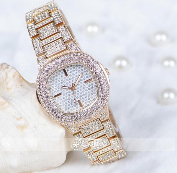 SaaTTino Özel Tasarım Rose Renk Zirkon Taşlı Çelik Kasa Bayan Kol Saati ST-303800 - Image 1