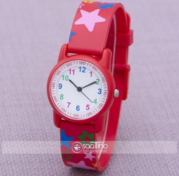 SaaTTino Şık Yıldız Çiçek Motifli Analog 6-13 Yaş Çocuk Kol Saati ST-303845 - Image 1