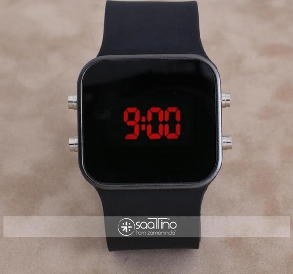 SaaTTino Watch Siyah Kasa Siyah Kordon Led Free Dijital Kol Saati ST-303894 - Image 1