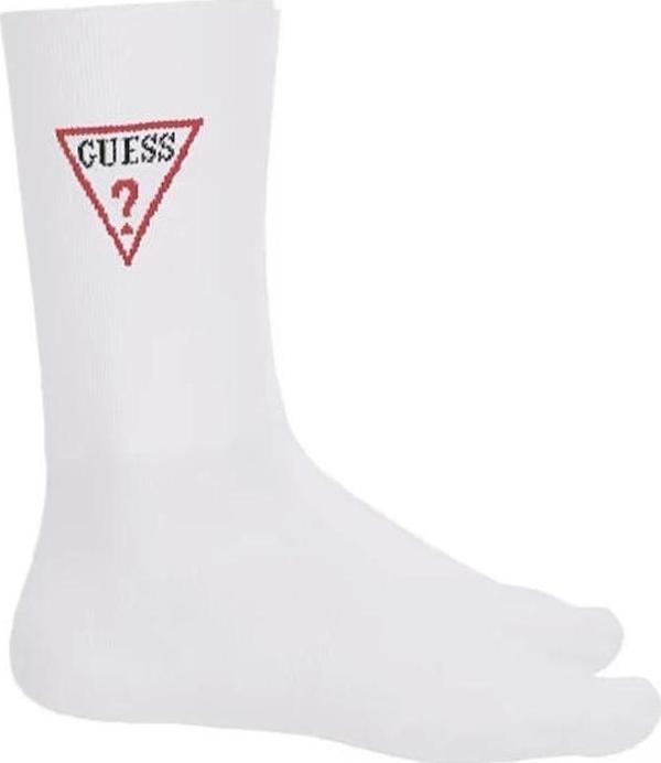 Guess Jeans GJ UNISEX TRIANGLE CREW SOCK Erkek Beyaz Çorap M5GZ49Z3O11-G011 - Image 1