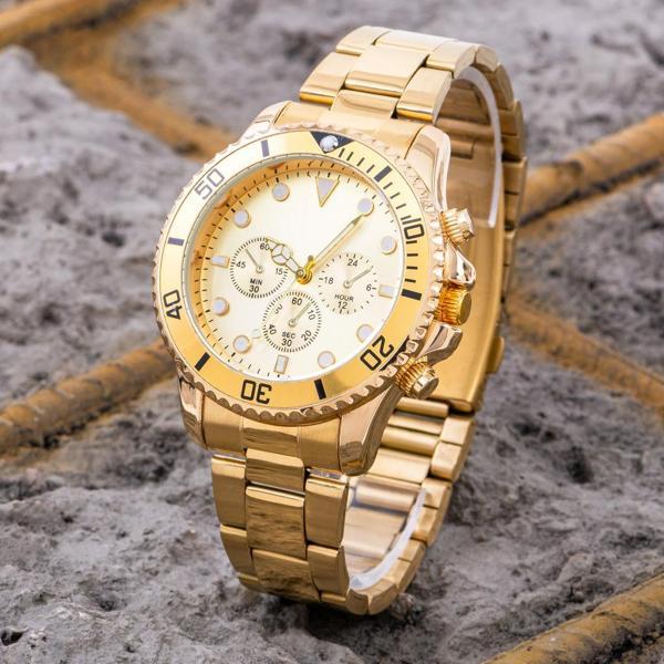 Yeni Sezon Gold Renk Şık Premium Erkek Çelik Kol Saati Çelik Kordon ST-304204 - Image 1