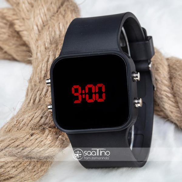 Dijital Mat Siyah Kasa Led Kol Saat Silikon Bileklik Yeni Model ST-303179 - Image 1