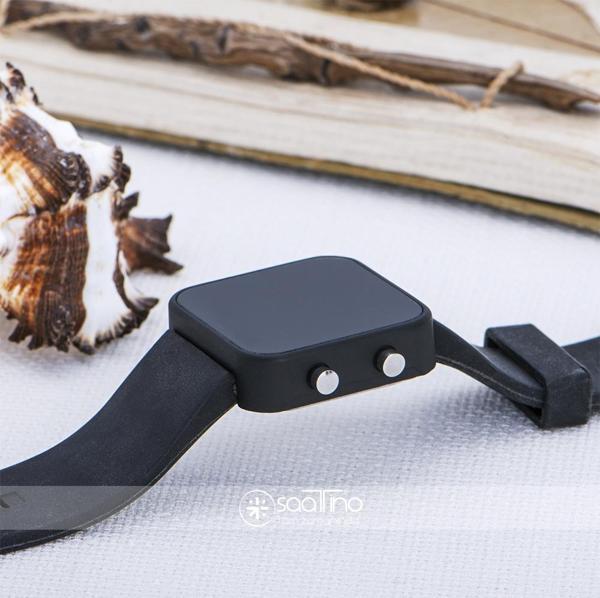 Kare Dijital Led Ekran Siyah Silikon Kordonlu Yetişkin Kız Kadın Unisex Saat ST-303722 - Image 1