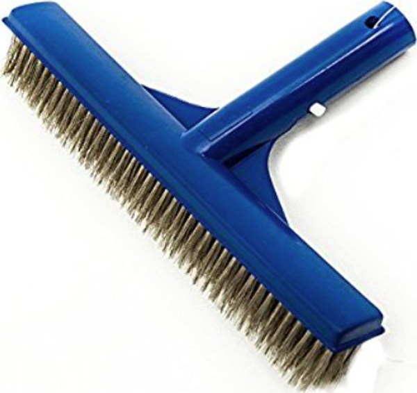 Gemaş Krom Paslanmaz Klipsli Model Havuz Fırçası 25 cm-Stainless Steel Algae Brush-ToptancıyızBiz - Image 1