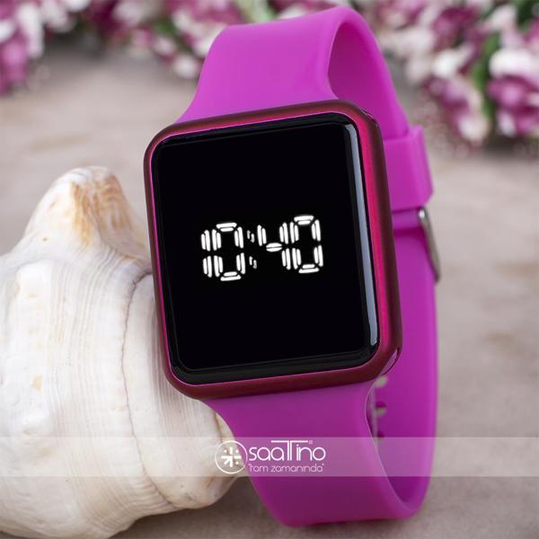 Touche Watch Fuşya Renk Silikon Kordonlu Dokunmatik Led Bayan Saat ST-303731 - Image 1