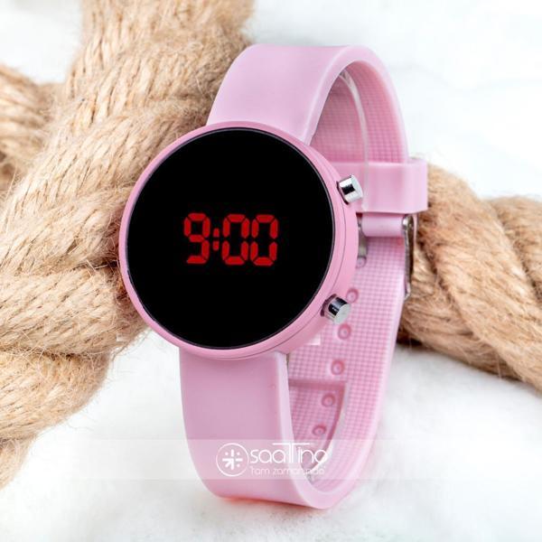 Toz Pembe Renk Led Watch Dijital Bayan Yetişkin Kız Çocuk Kol Silikon Saati ST-303479 - Image 1