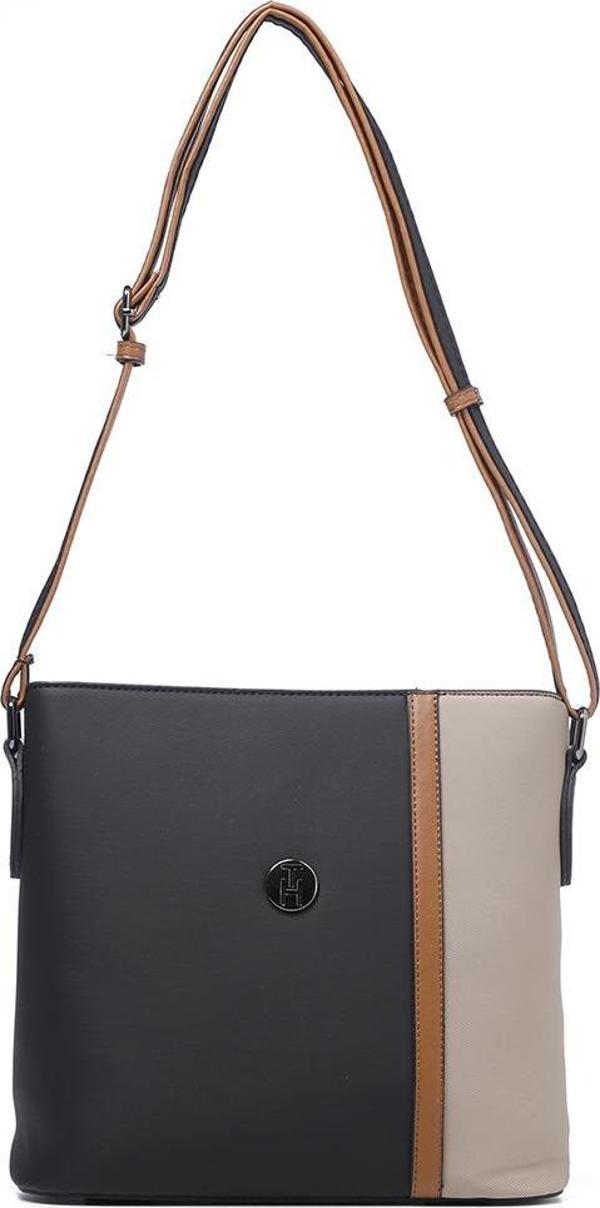 TH Bag Kadın Omuz Çantası TH-YK14024 SİYAH-KOYU BEJ-TABA - Image 1