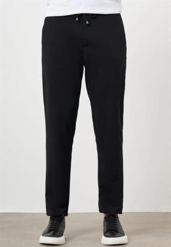 2534 Beli Lastikli Jogger Old Money Style Erkek Pantolon Siyah - Image 1