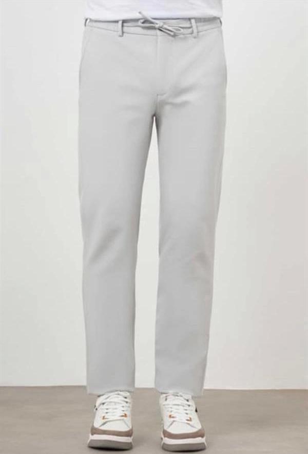 2534 Beli Lastikli Jogger Old Money Style Erkek Pantolon Gri - Image 1