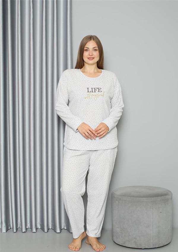 Celira Welsoft Polar Kadın Büyük Beden Pijama Takımı 808050 - Image 1