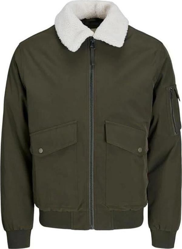 Kürklü Fonksiyonel Bomber Erkek Mont - Image 1