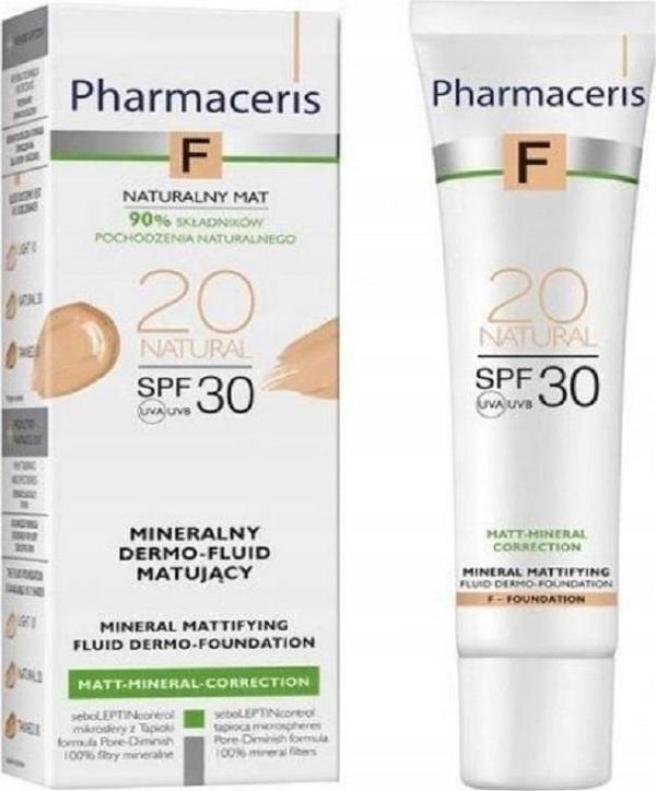 Pharmaceris F Mineral Matifying Fluid Dermo-Foundation 20 Natural SPF30 30 ml - Image 1