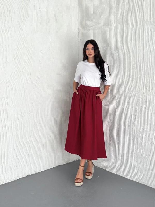 Vual Kumaş Rahat Kesim Yazlık Kadın Etek – Hafif ve Şık Tasarım - Image 1