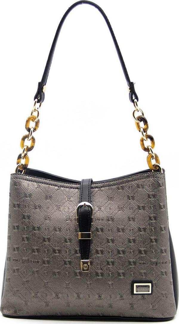 Silver & Polo Kadın Omuz Çantası 974-37701 SİLVER POLO BAYAN ÇANTASI M46 PLATİN-MAT SİYAH - Image 1