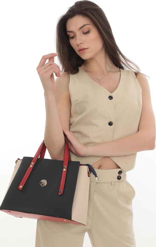 TH Bag Kadın Omuz Çantası TH-YK15111 LACİ-KREM-KIRMIZI - Image 1