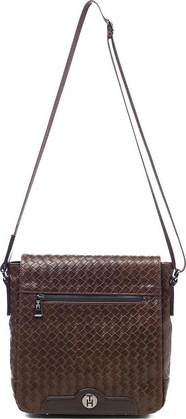 TH Bag Erkek Postacı Çantası TH-YS99-1593 Kahverengi Örgü - Image 1