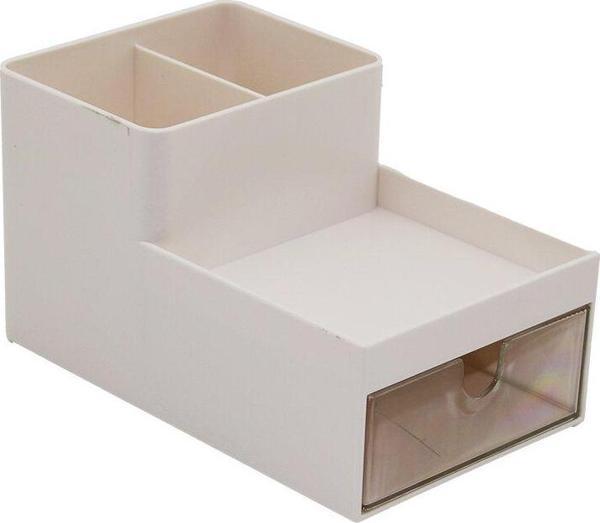 TEK ÇEKMECELİ + 3 BÖLMELİ  PLASTİK MAKYAJ - TAKI ORGANİZER 16X9.5CM - Y: 5--9.5CM (2818) - Image 1
