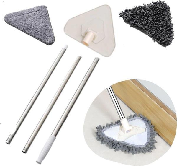 Teleskopik Saplı 150 cm Üçgen Mop Cam Duvar Tavan Fayans Parke Temizleyici Mop-Findit - Image 1