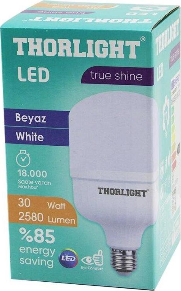 THORLIGHT T-30B  30W  E27 TORCH T-SHAPE  BEYAZ  LED AMPUL  2580 LUMEN - 6400K - 18000 SAAT - 2835 SMD LED (2818) - Image 1