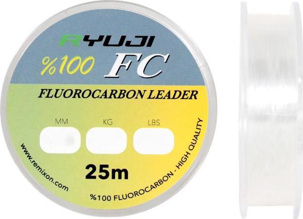 Ryuji %100 Fluorocarbon Leader 25m Olta Misinası 0.14mm 1.35kg - Image 1