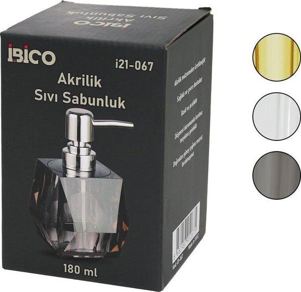 TOMBUL KARE - PRİZMA  ŞEFFAF - RENKLİ   AKRİLİK - MİKA KRİSTAL  SIVI SABUNLUK  180ML (2818) - Image 1