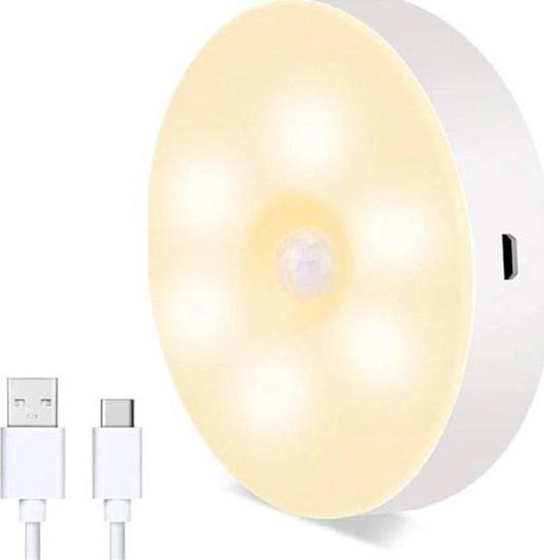 Hareket Sensörlü Usb Şarjlı Spot Lamba Mıknatıslı ve Yapışkanlı Gün Işığı Renk Led-Findit - Image 1
