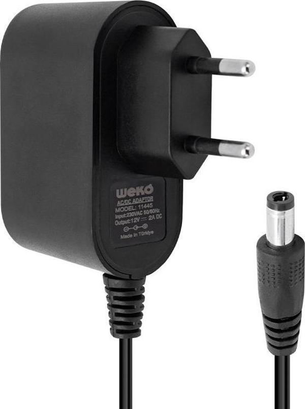 12 VOLT - 2 AMPER 5.5*2.5 UÇLU PLASTİK KASA PRİZ TİP ADAPTÖR KUTULU YERLİ ÜRETİM-Findit - Image 1