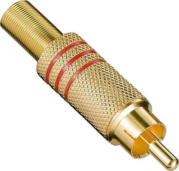 TOS RCA FİŞ METAL GOLD ERKEK KONNEKTÖR (KIRMIZI KODLU)-Findit - Image 1