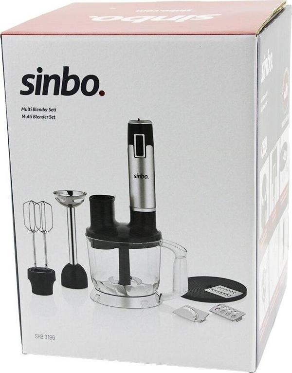 TURBO MULTİ BLENDER SETİ DOĞRAYICI- MİKSER- BLENDER RENDE DİLİM DİSKLERİ 300W 2LT HAZNE SHB-3186 (2818) - Image 1