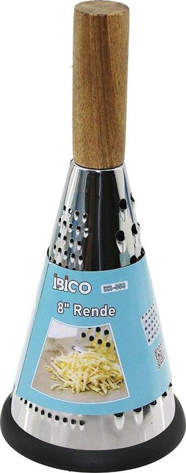 8 İNÇ - HUNİ MODEL   AHŞAP - BAMBU SAPLI  METAL RENDE  SİLİKON TABANLI (2818) - Image 1