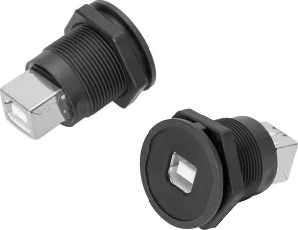 USB-04C-BK 22 MM PANO TİP SİYAH USB B DİŞİ SOKET-Findit - Image 1