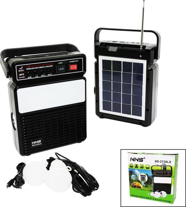 3IN1 - SOLAR2İN1 DİK MODEL EL FENERİ - RADYO - MP3BLUETOOTH - USB/ TF PORT - 2 PARÇA  AMPUL KABLOLU - PO WERBANK-Findit - Image 1