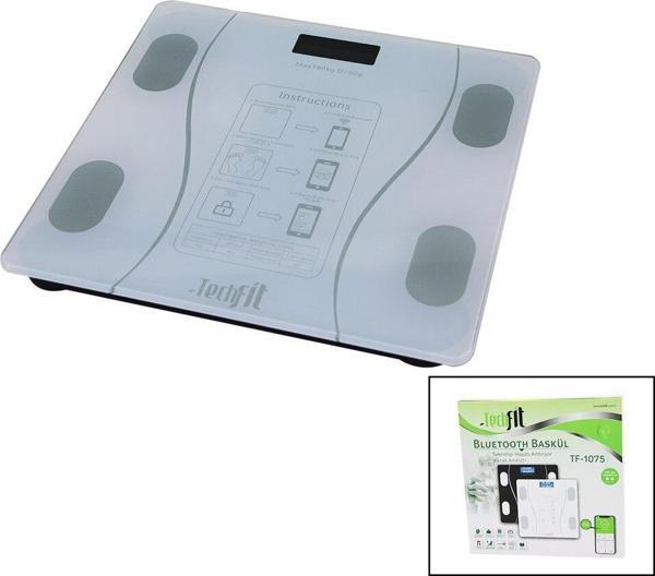BLUETOOTH -VÜCUT ANALİZLİ DİJİTAL BASKÜL TERAZİ 180KG/50G YAĞ -SU -KAS ORAN -BMI -ODA ℃ TF-1075 (2818) - Image 1