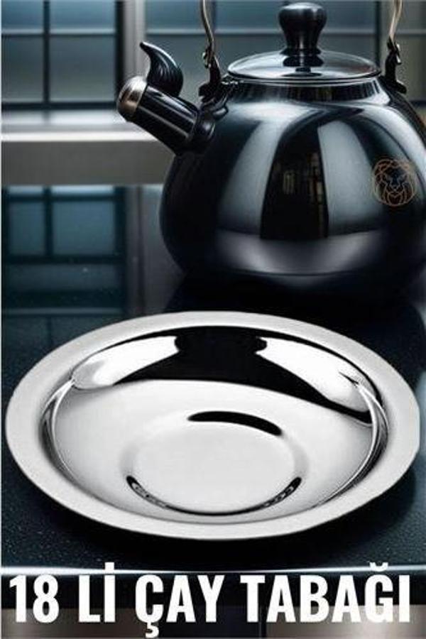 Findit 18 li Metal Çay Tabağı Veneta Design Seti - Image 1